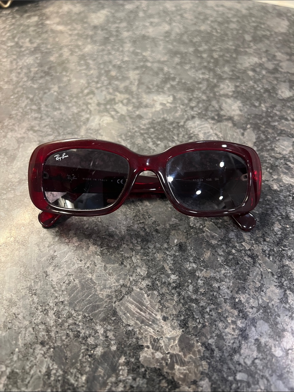 Ray-Ban Women's Deep Burgundy Rectangular Sunglasses